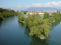 Sentier des Saules à Genève depuis la Jonction du Rhône et de l'Arve