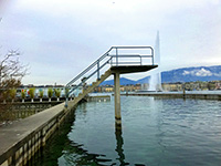 Les Bains des Pâquis, plongeoir, Genève