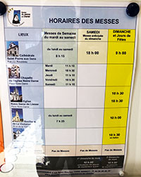 horaires des messes à Annecy