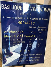 horaires de la Visitation d'Annecy