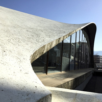 Pavillon Sicli, vue sur la coque en béton