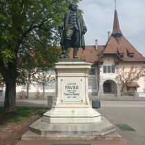 STATUE DE LOUIS FAVRE À CHÊNE-BOURG, GENÈVE